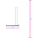 scudo-10mm-glass-panel-700mm-with-gun-metal-wall-profile--bracing-bar-