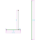 scudo-10mm-glass-panel-760mm-with-chrome-wall-profile--bracing-bar-
