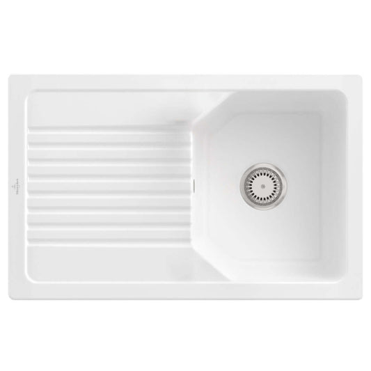 Villeroy & Boch Linara 45 1.0 Bowl White Alpin Ceramic Kitchen Sink - NO WASTE