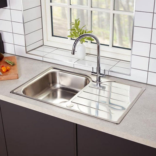 Rangemaster Michigan 1.0 Bowl Brushed Stainless Steel Kitchen Sink & Waste