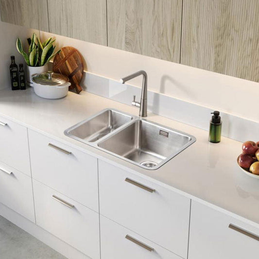Rangemaster Quad 1.5 Bowl Polished Stainless Steel Kitchen Sink & Wastelh