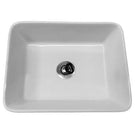 Oval white ceramic bathroom sink with a smooth curved rim