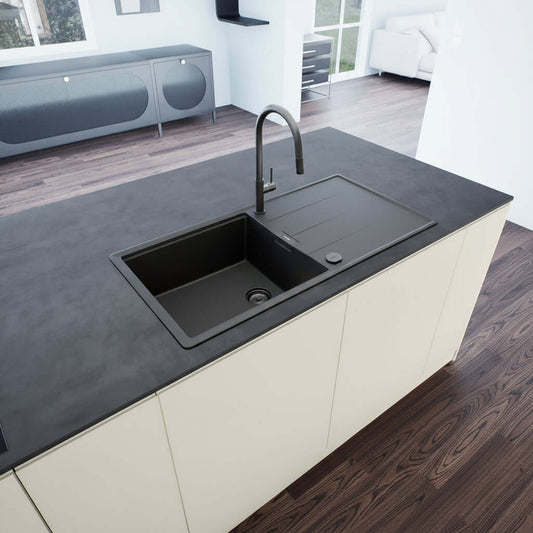 Schock Tia D 100L 1.0 Bowl Granite Kitchen Sink & Waste
