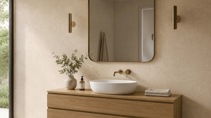 BEIGE CONCRETE pvc bathroom wall panels