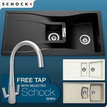 Free tap with selected Schock Sinks!