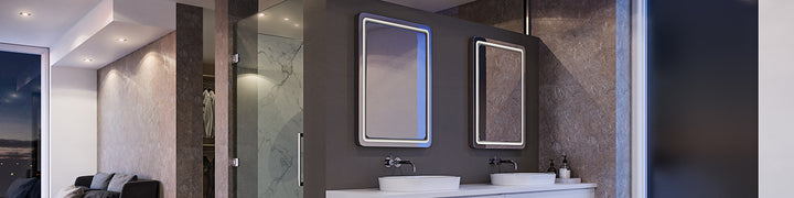LET’S REFLECT… Sensio Isla LED mirror  v Sensio Aspen LD double cabinet Mirror.