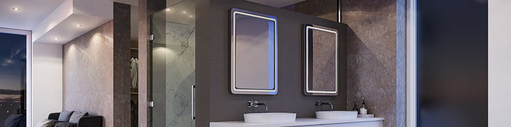 LET’S REFLECT… Sensio Isla LED mirror  v Sensio Aspen LD double cabinet Mirror.