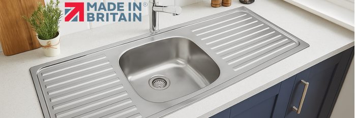 British-Made Leisure & Rangemaster Stainless Steel Sinks
