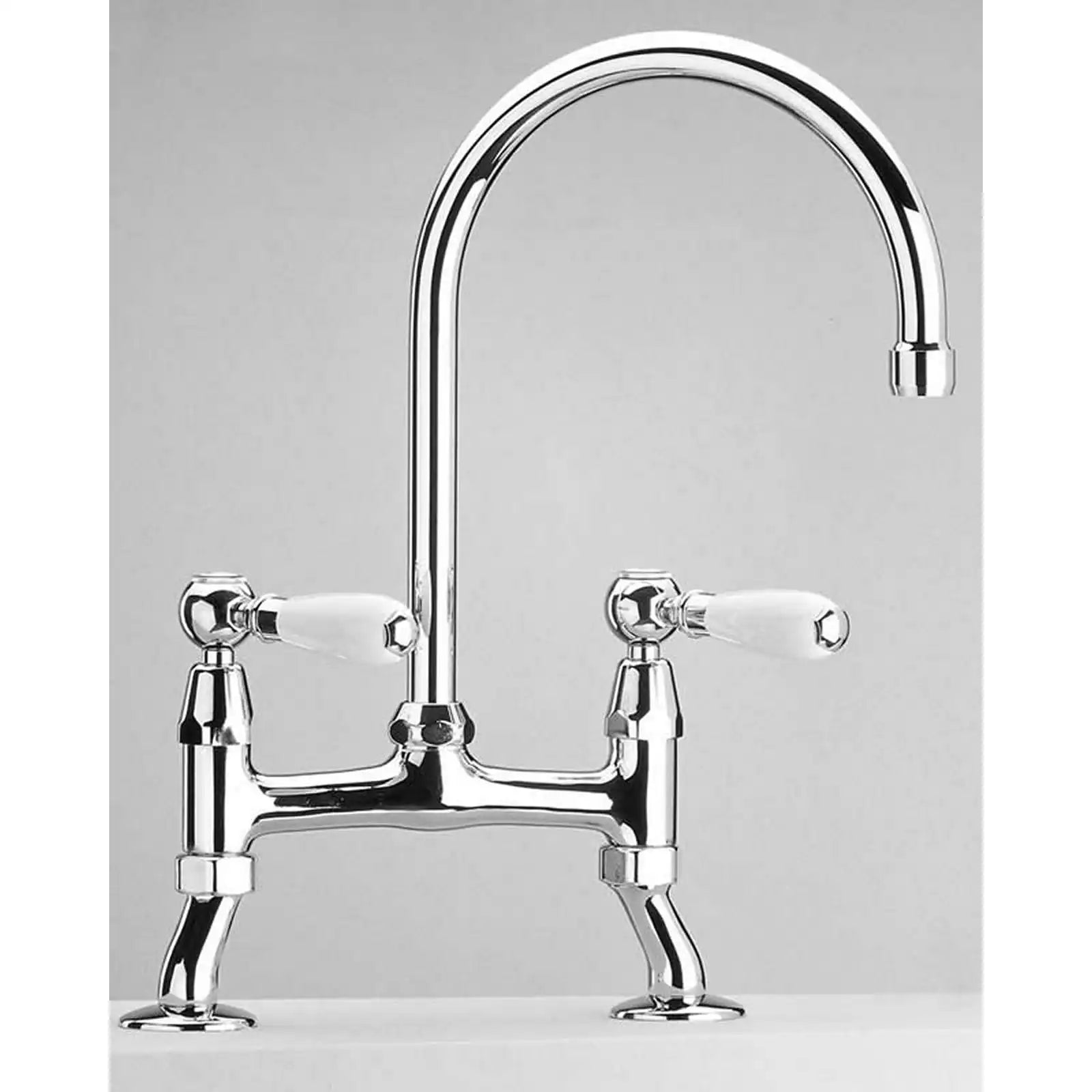 Paini Chrome Two Tap Hole Cranked Leg Bridge Mixer Tap 10CR220USIA