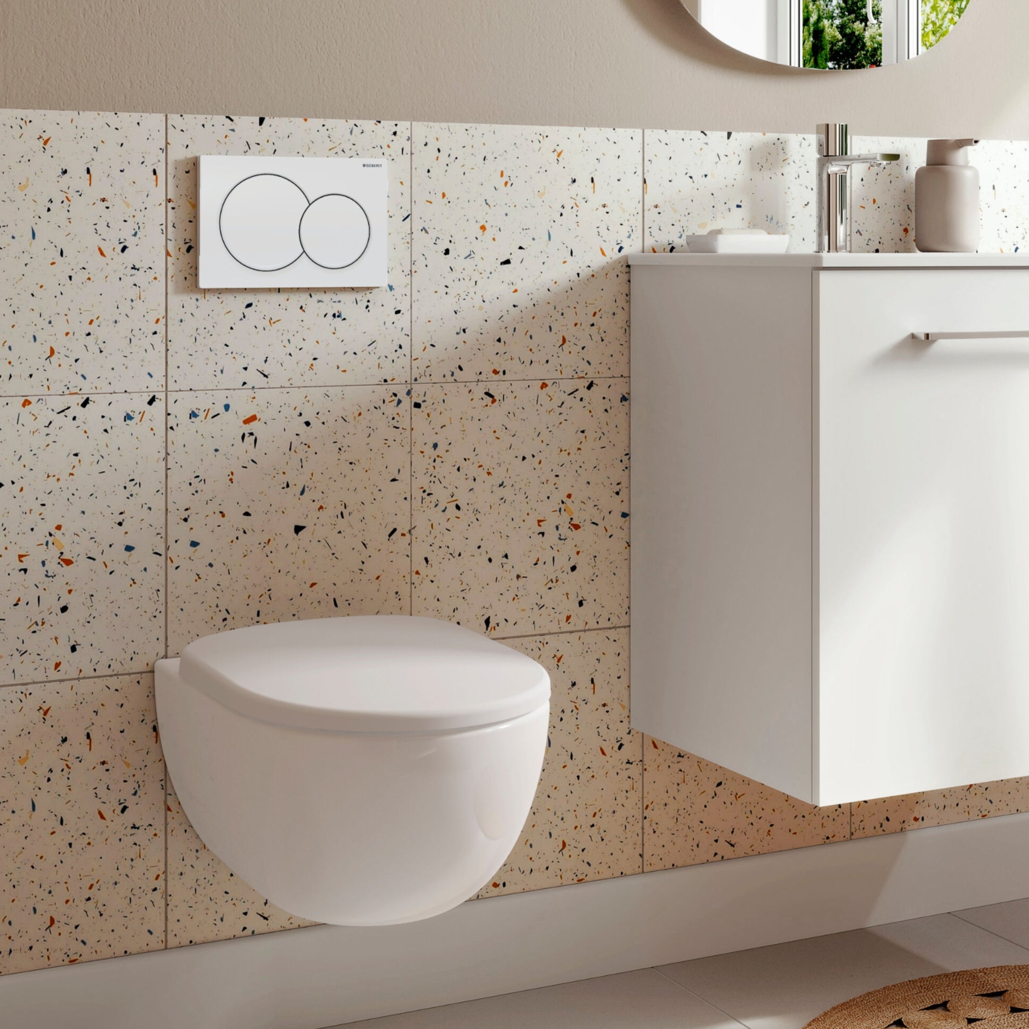 Geberit Alpha01 Round Dual Flush Plate