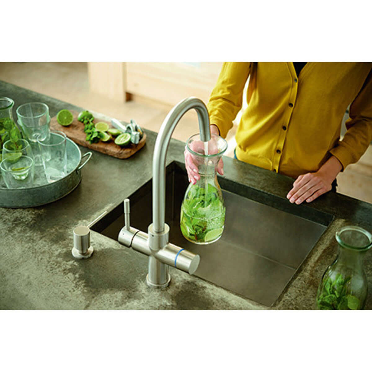 Franke Minerva Helix Stainless Steel 4in1 Electronic Cool & Hot Boiling Water Mixer Tap
