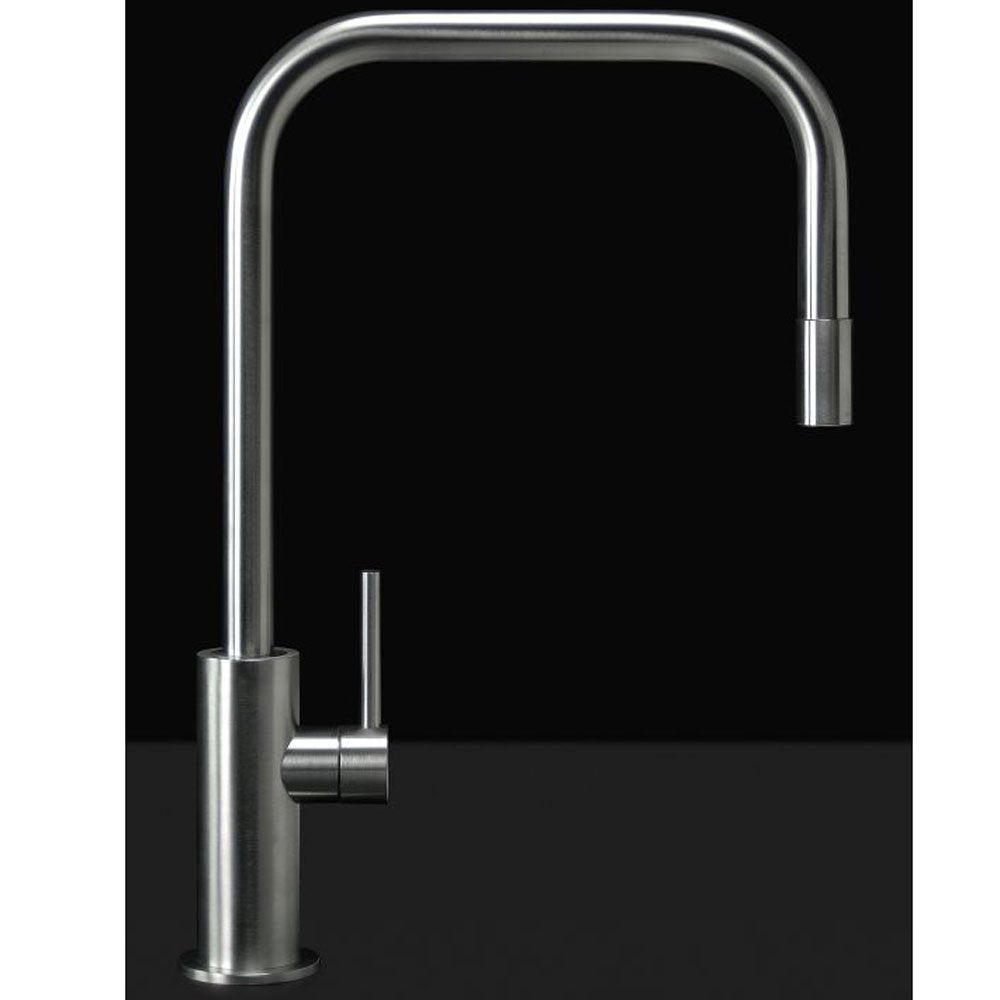 MGS Spin SQE Polished Stainless Steel Pullout Rinse Kitchen Sink Mixer Tap 0153P