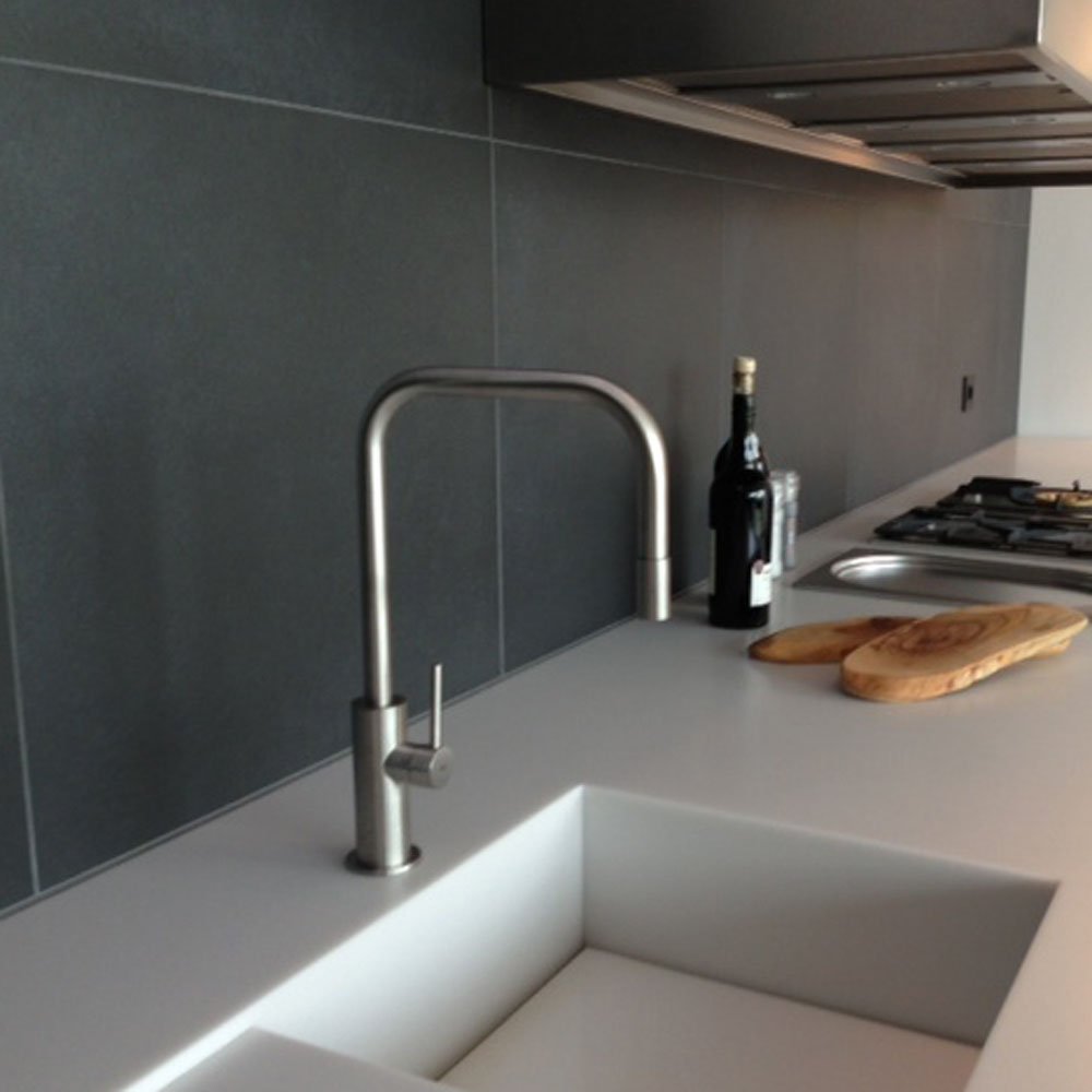 MGS Spin SQE Polished Stainless Steel Pullout Rinse Kitchen Sink Mixer Tap 0153P