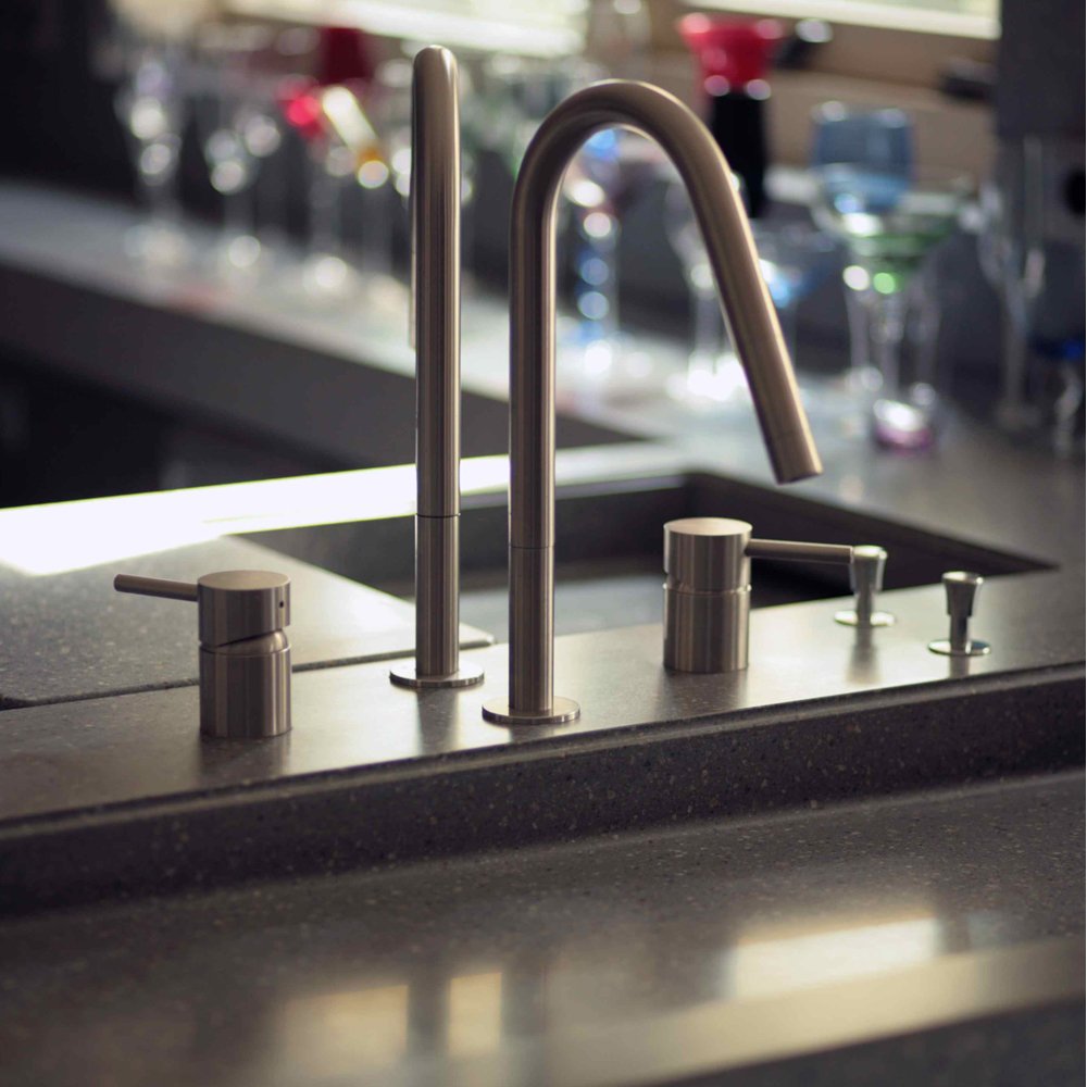 MGS F2 E Polished Stainless Steel Kitchen Sink Mixer Tap 0118P