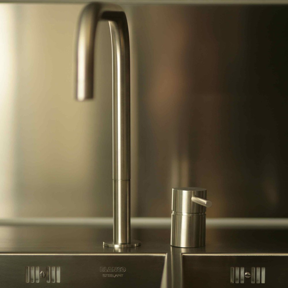 MGS F2 SQ Polished Stainless Steel Kitchen Sink Mixer Tap 0119P