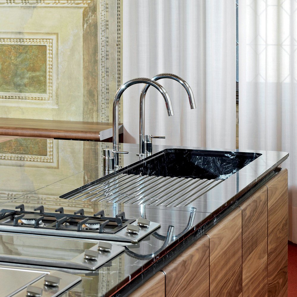 MGS F2 R Matt Stainless Steel Kitchen Sink Mixer Tap 0127M