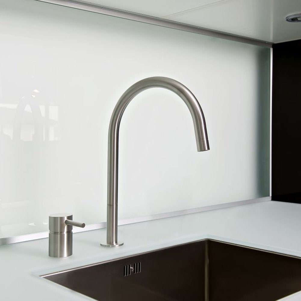 MGS F2 R Polished Stainless Steel Kitchen Sink Mixer Tap 0127P