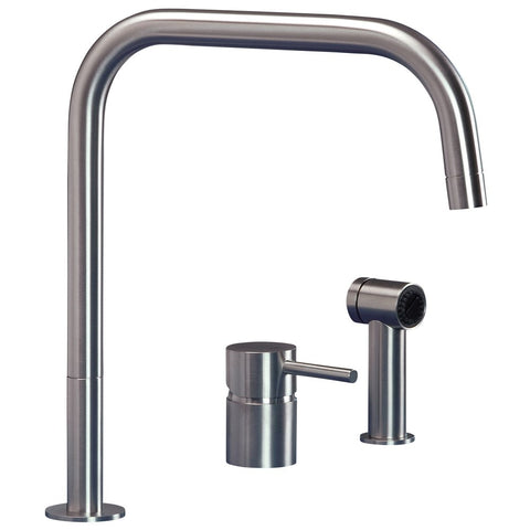 MGS F2 SQ SP Matt Stainless Steel Pullout Rinser Kitchen Sink Mixer Tap 0133M