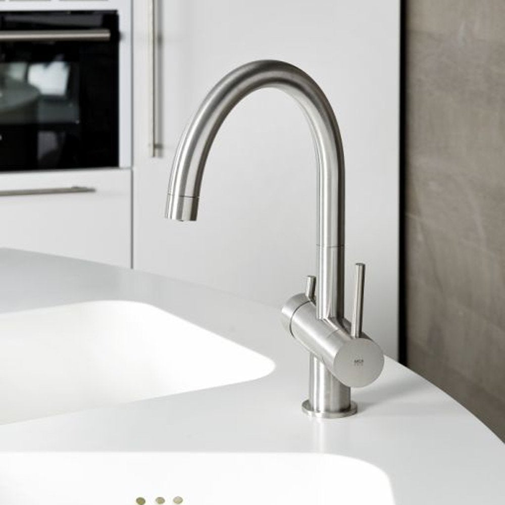 MGS Vela DF Polished Stainless Steel Kitchen Sink Water Filter Mixer Tap 0141PF