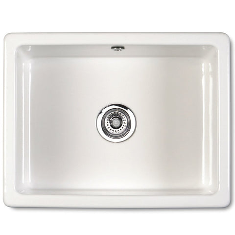 Shaws Classic Single Inset 1.0 Bowl White Ceramic Kitchen Sink CLASSIN595
