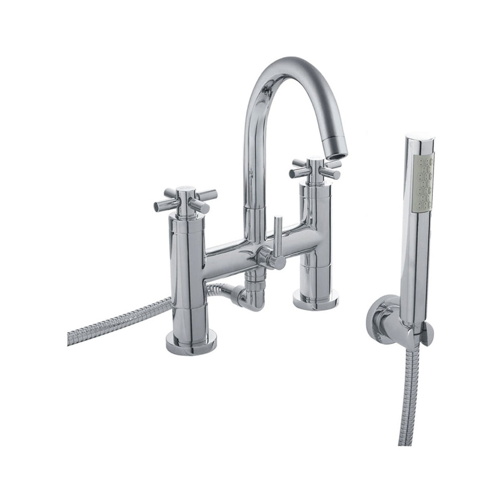Hudson Reed Tec Crosshead Swivel Spout Bath Shower Mixer Tap & Shower Kit - TEX354