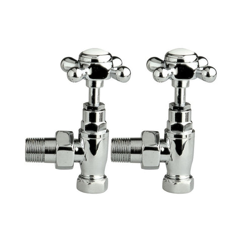 Hudson Reed Angled Chrome Cross Top Radiator Valve Pack HT300