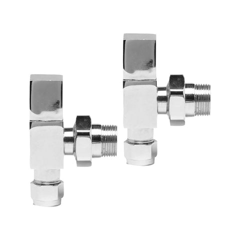 Hudson Reed Chrome Angled Pure Square Radiator Valve Pack HT324