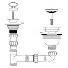 caple-double-bowl-chrome-stainless-kitchen-sink-basket-strainer-waste-kit-cpk400-
