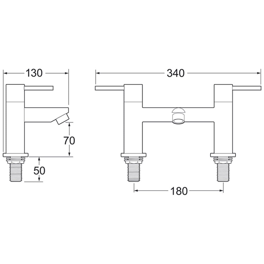Deva Insignia Chrome Basin Mixer & Bath Taps Pack Set