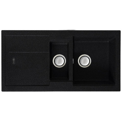 Carron Phoenix Bali 150 1.5 Bowl Granite Jet Black Kitchen Sink & Waste