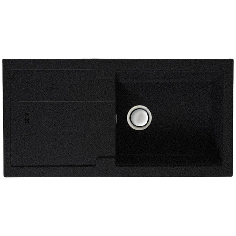 Carron Phoenix Bali 105 1.0 Bowl Granite Jet Black Kitchen Sink & Waste