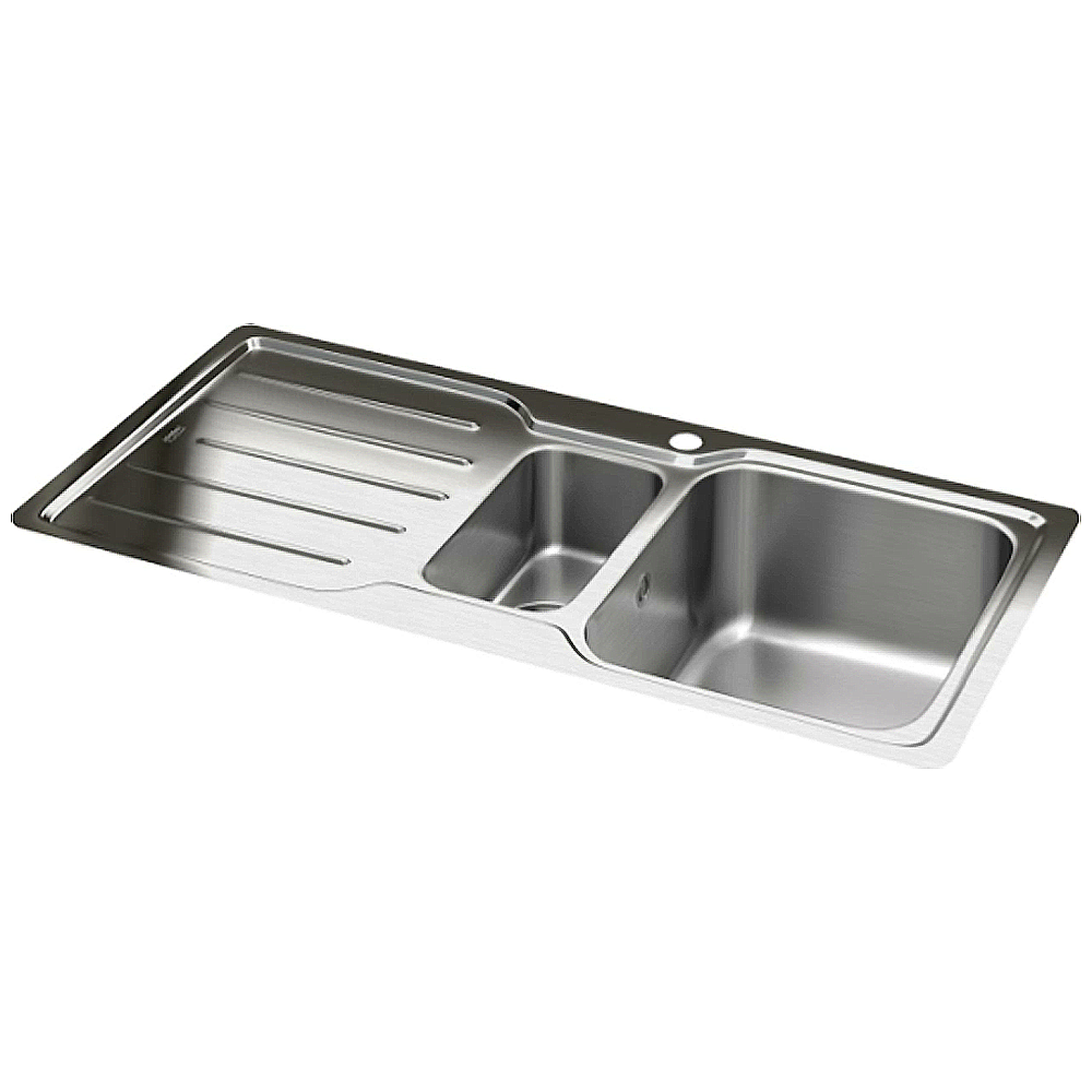 Carron Phoenix Adelphi 150 1.5 Bowl Stainless Steel Kitchen Sink & Waste