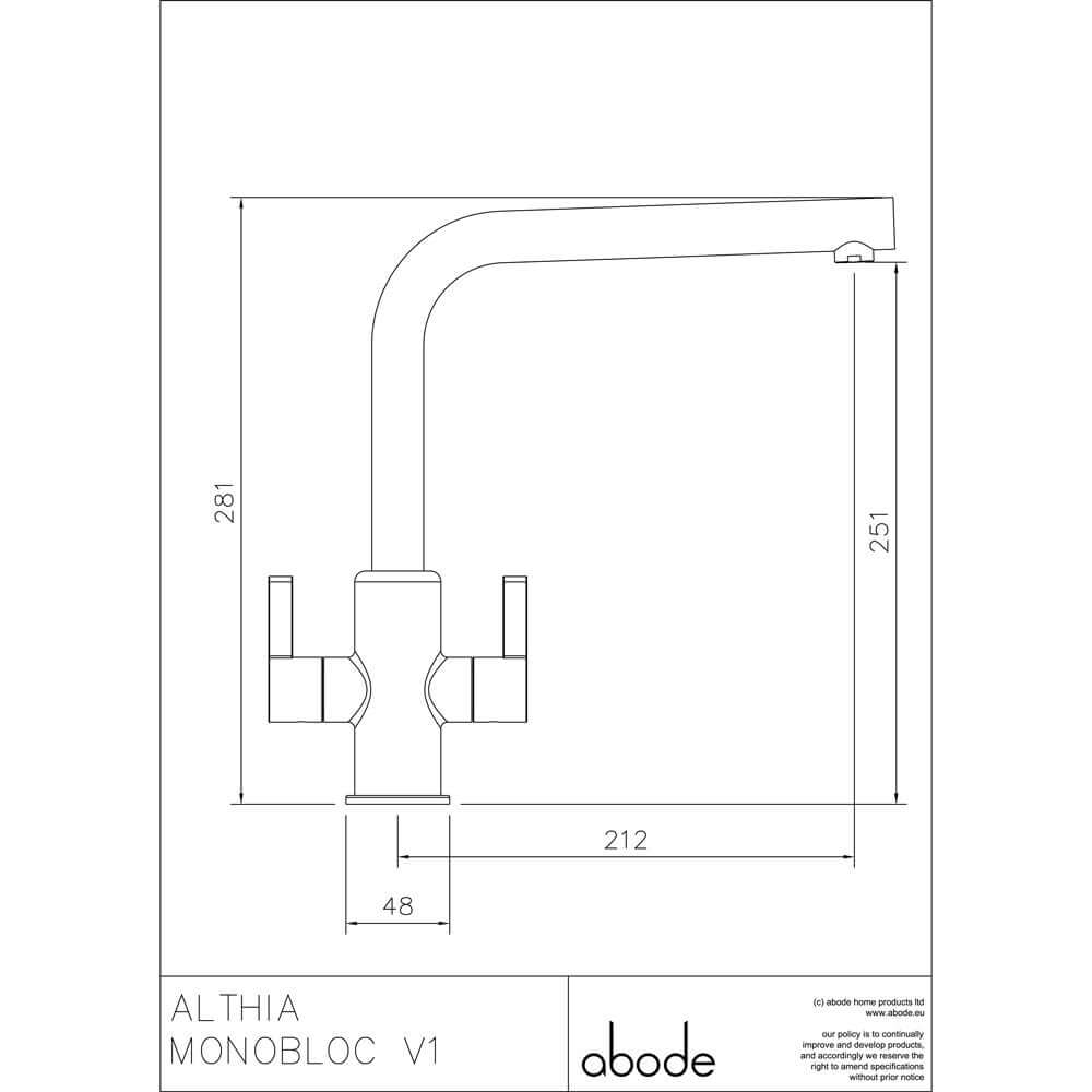 Abode Althia Twin Lever Kitchen Sink Mixer Tap