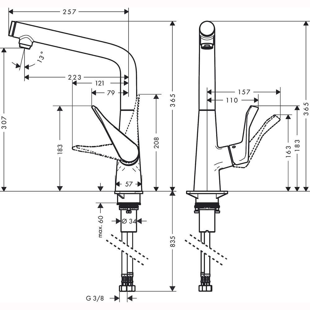 Hansgrohe Metris Select M71 320 Single Lever Kitchen Sink Mixer Tap