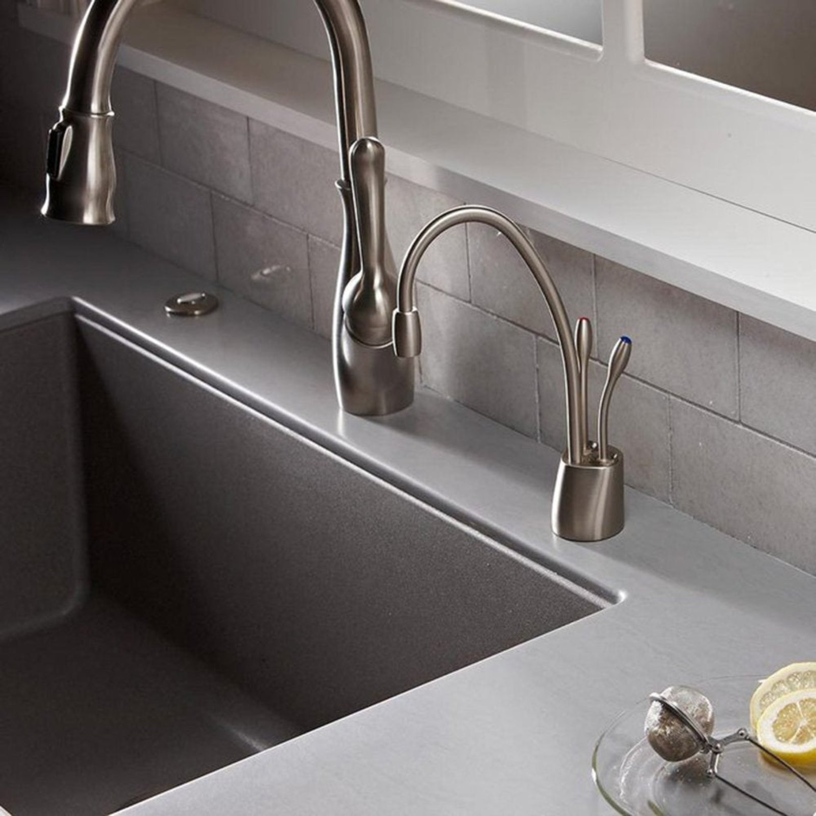 Insinkerator Brushed Steel Boiling Hot & Cold Kitchen Kettle Tap & Neo Tank HC1100BS (P)