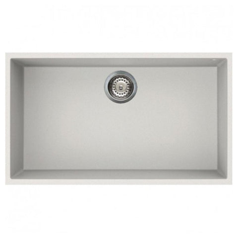 Elleci Quadra 130 1.0 Bowl Granite White Undermount Kitchen Sink & Waste