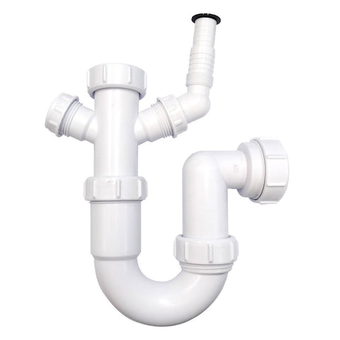 Astini 1.0 Bowl Kitchen Sink Plumbing Kit With 2 Appliance Connectors WM15