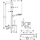 hansgrohe-ecostat-select-900mm-chrome-thermostatic-combi-set-with-hand-shower-