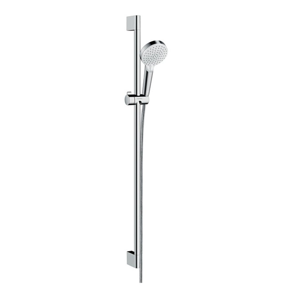 Hansgrohe Ecostat 1001 CL 90mm Chrome-White Combi Set & Crometta Hand Shower