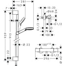 hansgrohe-ecostat-1001cl-90mm-chrome-white-combi-set--crometta-hand-shower-