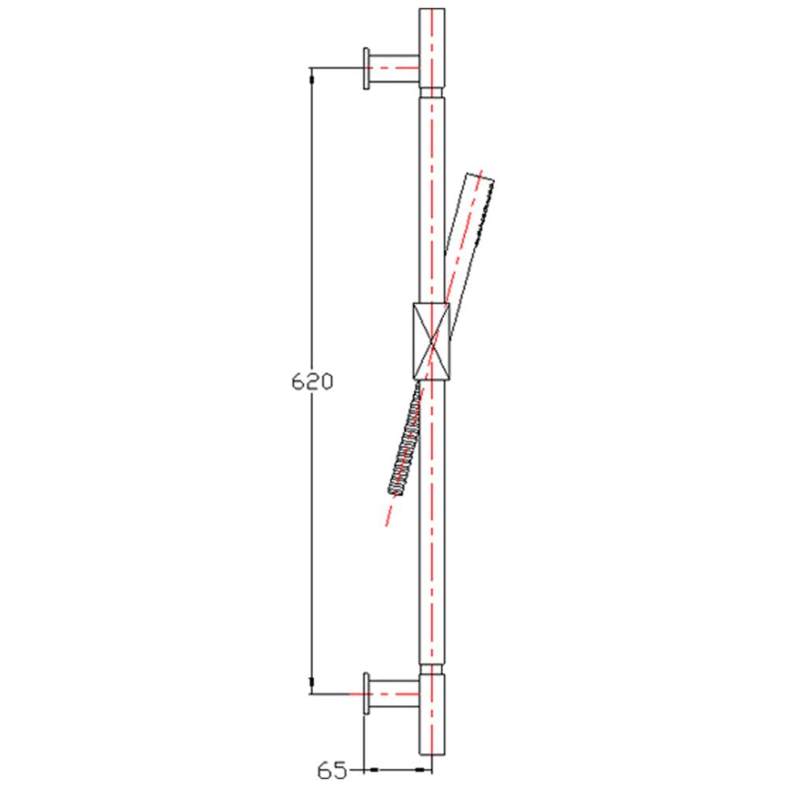 Astini Chrome Plated Brass Square Slide Rail Kit & Hose B8011