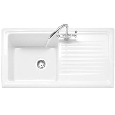 Caple Wiltshire 1.0 Bowl White Ceramic Kitchen Sink  WIL100