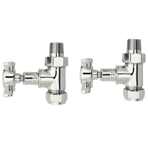 Hudson Reed Chrome Straight Victorian Cross Head Radiator Valves HT379