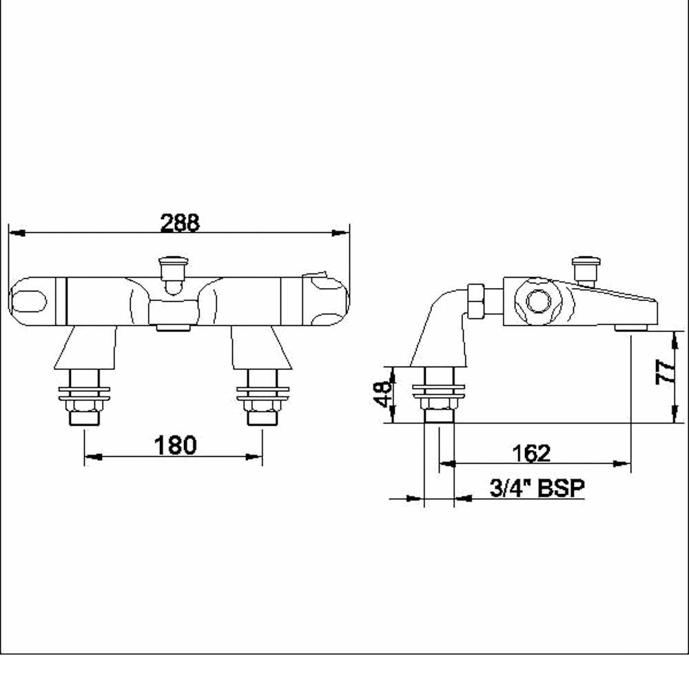 Nuie Chrome Thermostatic Bath Shower Mixer - CD324