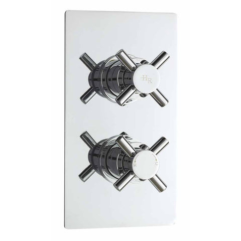Hudson Reed Chrome Tec Crosshead Twin Thermostatic Shower Valve With Diverter - KRI3207
