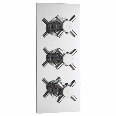 Hudson Reed Chrome Tec Crosshead Triple Thermostatic Shower Valve - KRI3211