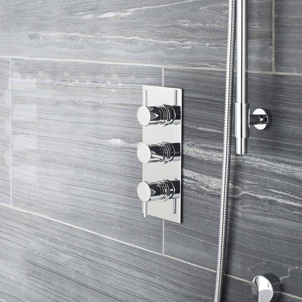 Nuie Chrome Quest Triple Thermostatic Shower Valve - QUEV53