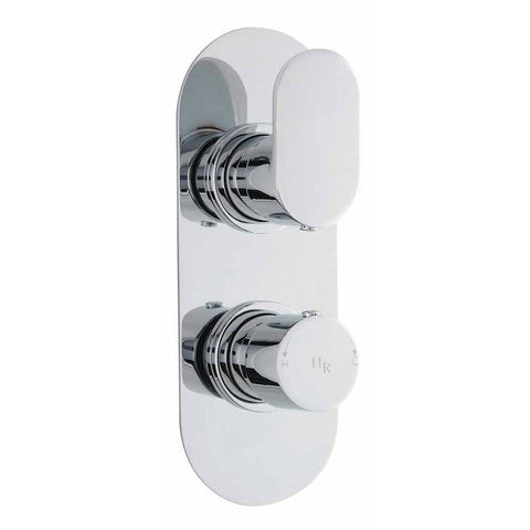 Hudson Reed Chrome Reign Twin Thermostatic Valve With Diverter - REI3407
