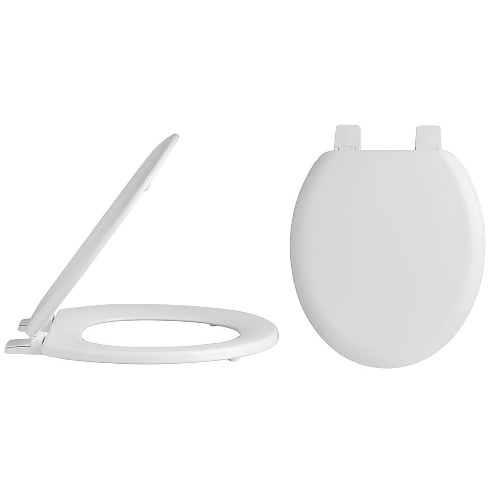 Nuie White Traditional Round Toilet Seat Plastic Hinges - NTS303