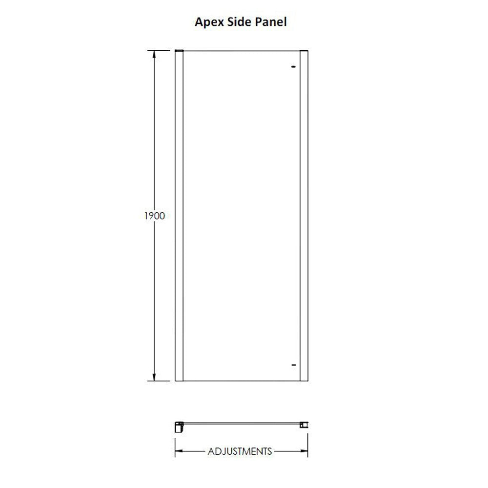 Hudson Reed Apex 1000mm Chrome Side Panel
